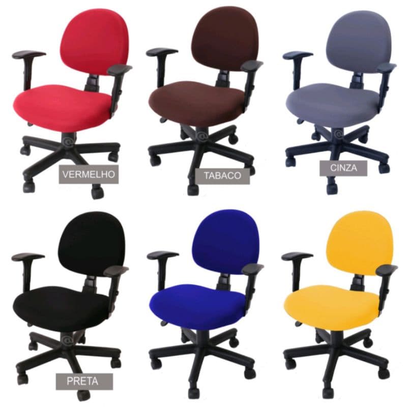 Kit Capa de Cadeira de Giratória Secretaria - Assento e Encosto
