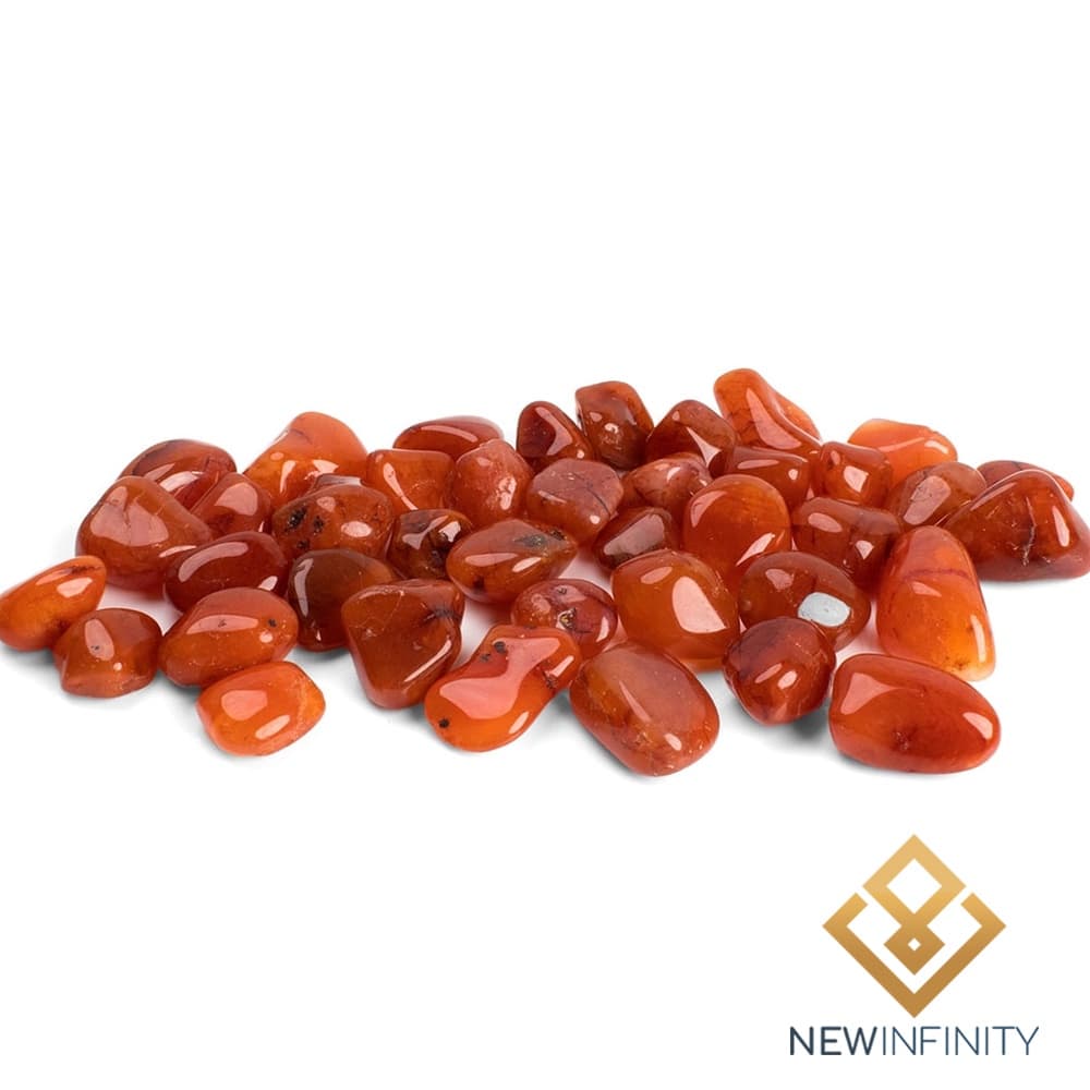 Cristal Rolado de Ágata Cornalina Pedra Natural 2cm Sucesso e Força Vital