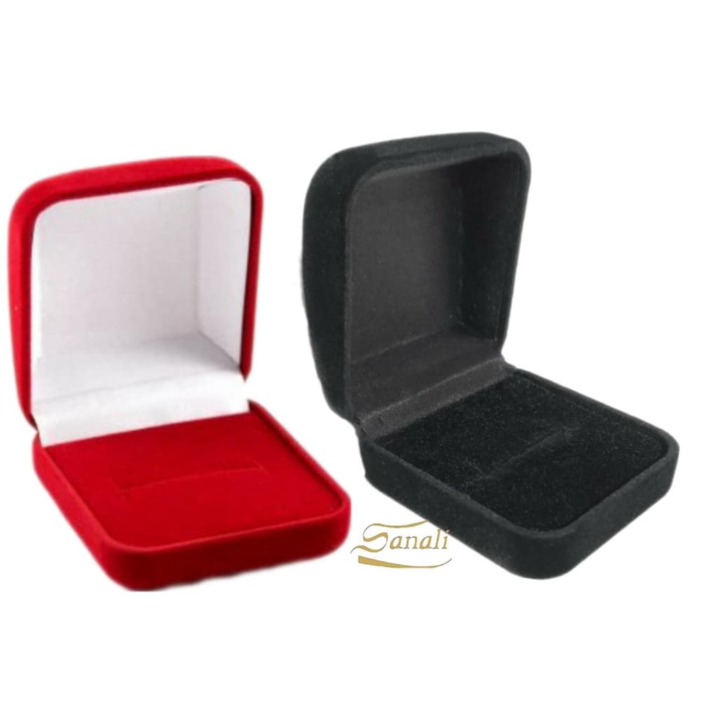 Kit 10 Unidades Caixinha Estojo de Veludo Tradicional 1 Fenda para Anél Solitário (2R)