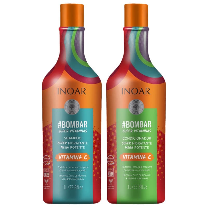 Kit Inoar Bombar Super Vitaminas Shampoo e Condicionador 2L