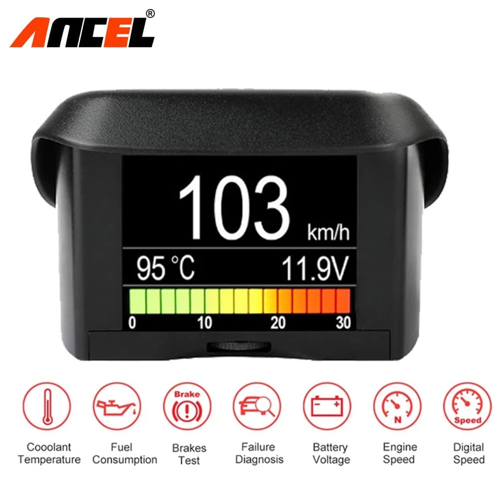 ANCEL A202 OBD2 Automóvel A Bordo Computador Carro Digital OBD Display De Velocímetro Medidor De Consumo De Combustível 