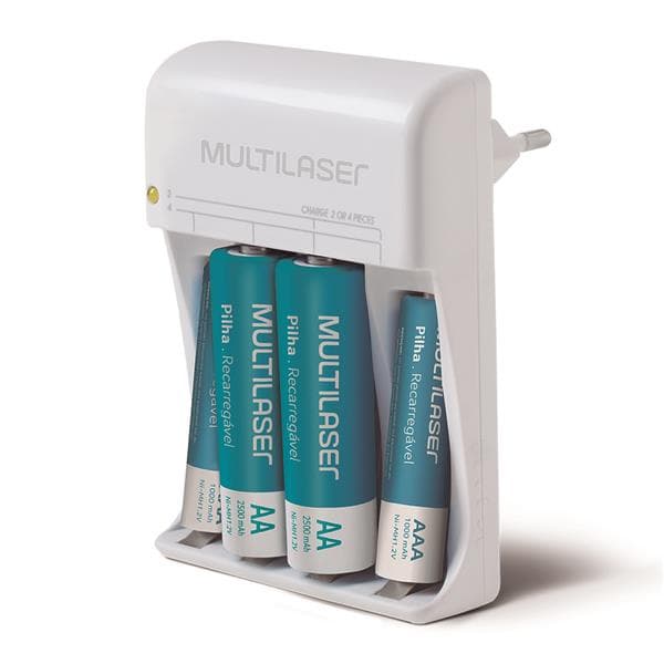 Carregador de Pilhas Multilaser 2 X Aa+ 2 X Aaa