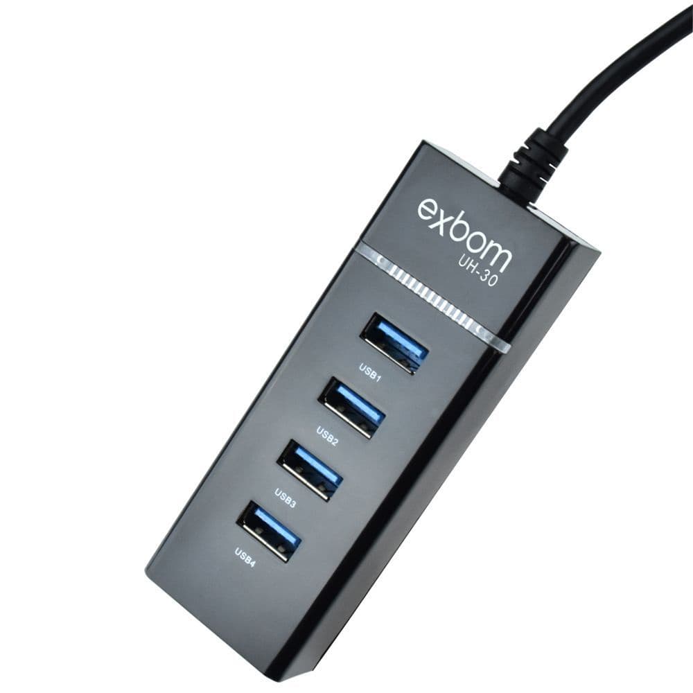 Hub USB 3.0 expansão 4 portas super speed 5.0Gbps UH-30 com LED indicador