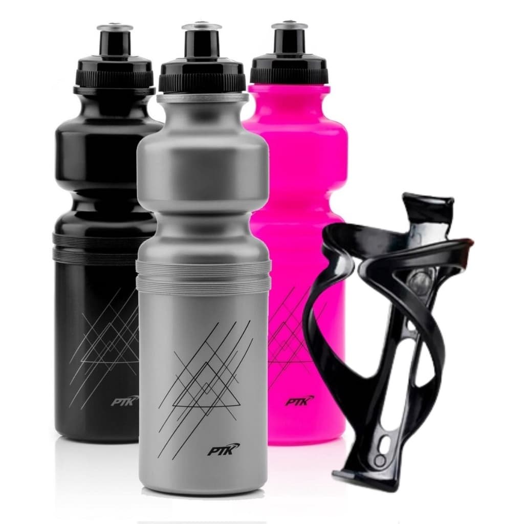 Kit Suporte Caramanhola + Garrafa de Agua 750ML Boca Larga Ciclismo