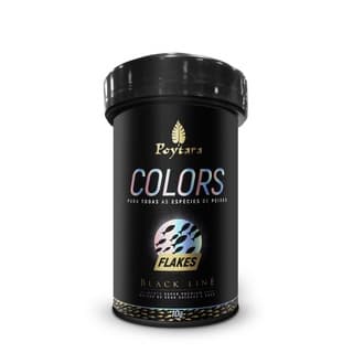 Ração Poytara Black Line Colors Flakes Para Peixes 10g - Realça a Coloração