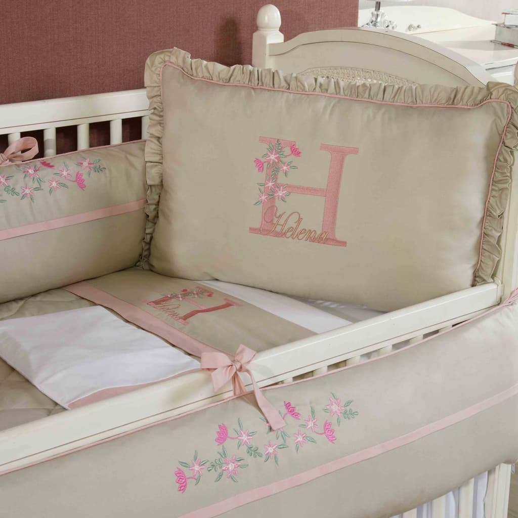 Kit Berço Personalizado Menino/Menina Percal 100% algodão - 08 Peças