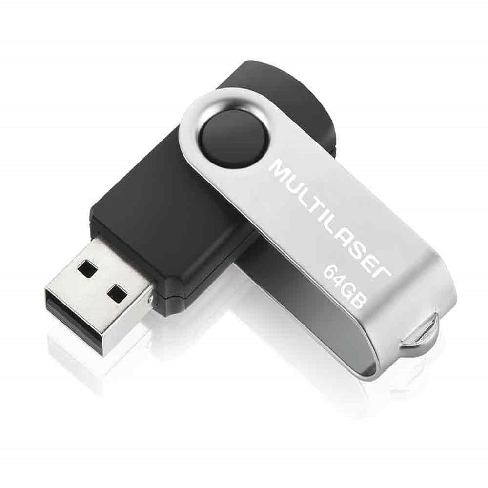 Pen Drive Multilaser Twist 64GB Preto PD590