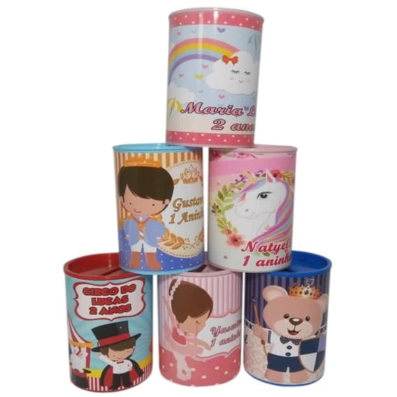 30 Cofrinhos Personalizados Circo (Fazemos Todos os Temas)