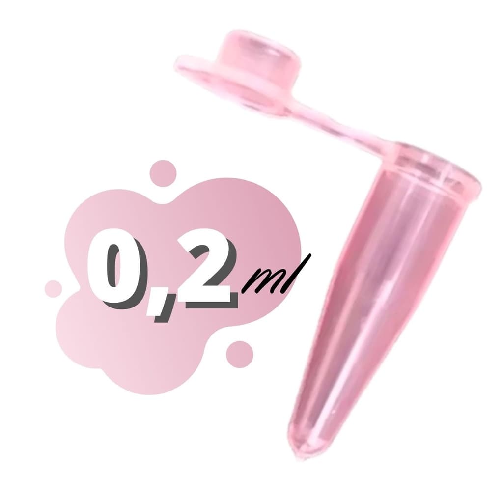 Microtubo De Centrifugação Flaconete Pino Cápsula 0,2ml Cor Rosa Com 1.000 Unds