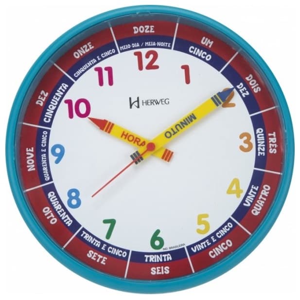 Relogio De Parede Herweg Educativo Infantil Moderno 6690
