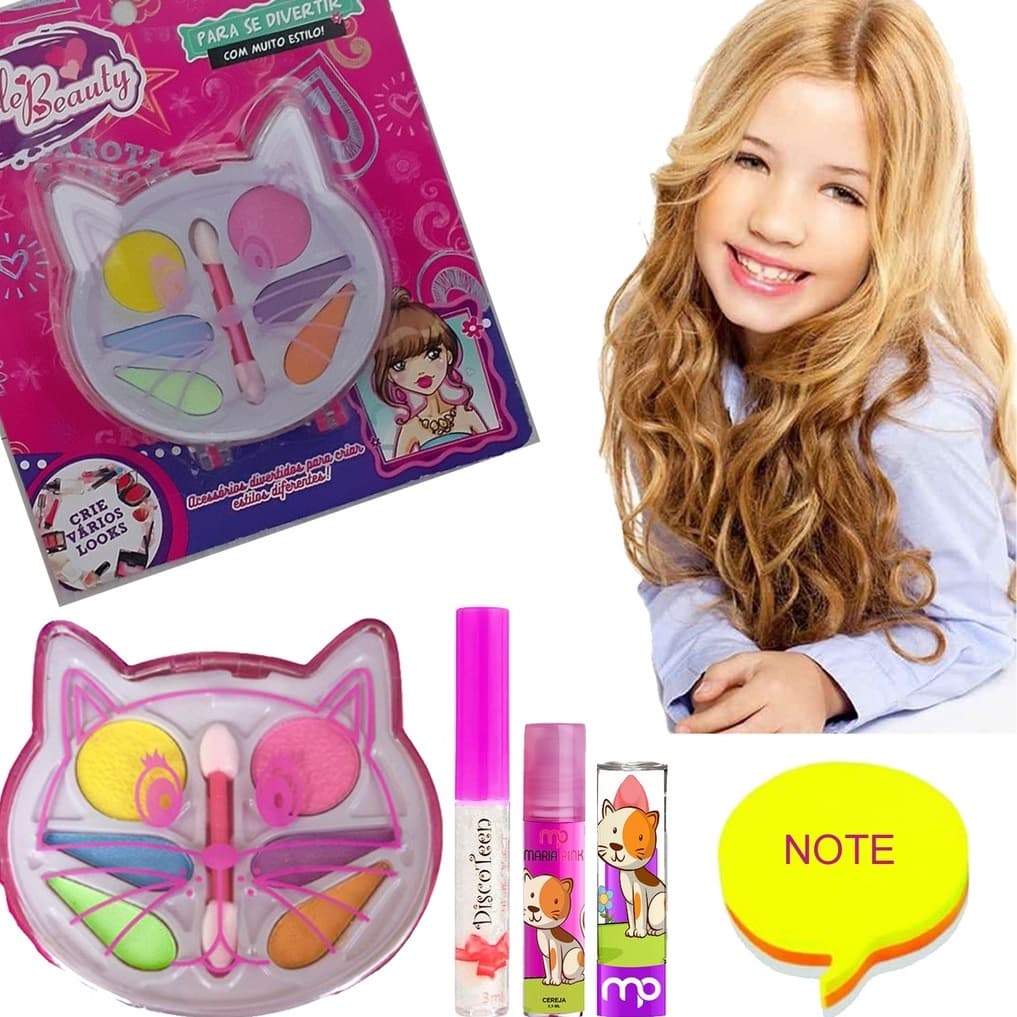 Estojo de Maquiagem Sombra Infantil  Batom Brilho Promoção