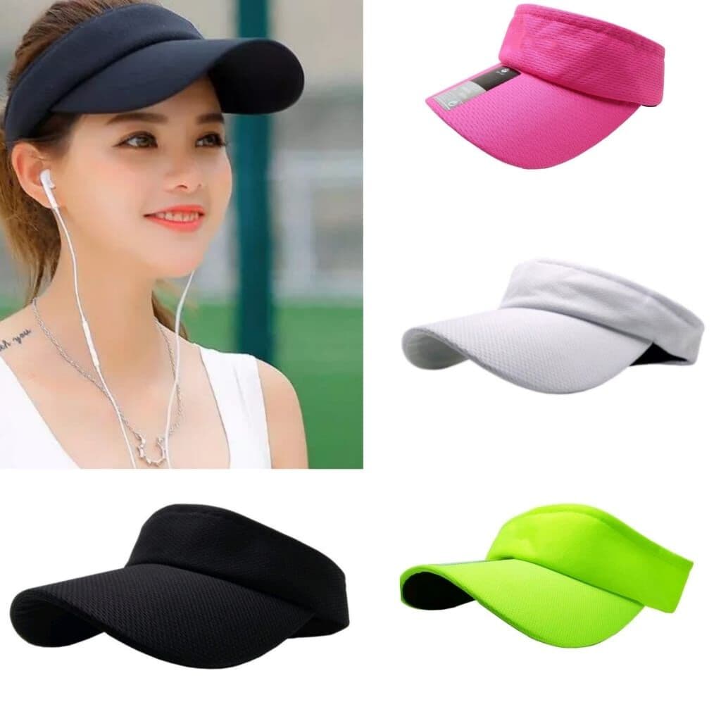 Viseira Lisa Ajustável Com Aba Curva Para Corrida, Caminhada, Praia, Ciclismo