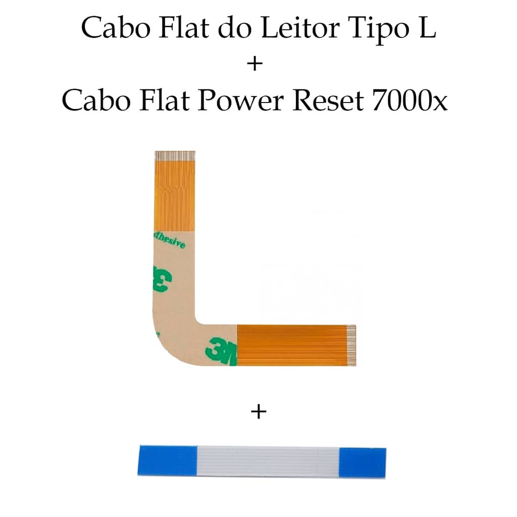 Cabo Flat Tipo - L Leitor Óptico Ps2 700xx + Cabo Flat da Placa Power Reset Do Ps2 7000x