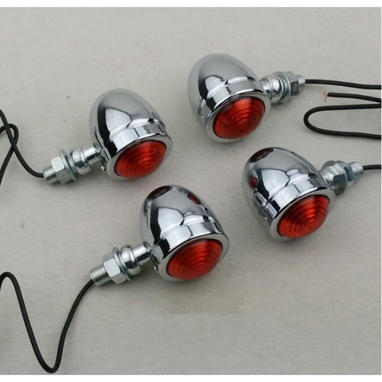 2x Motocicleta Turn Signal Light Para Chopper Bobber Cafe Racer