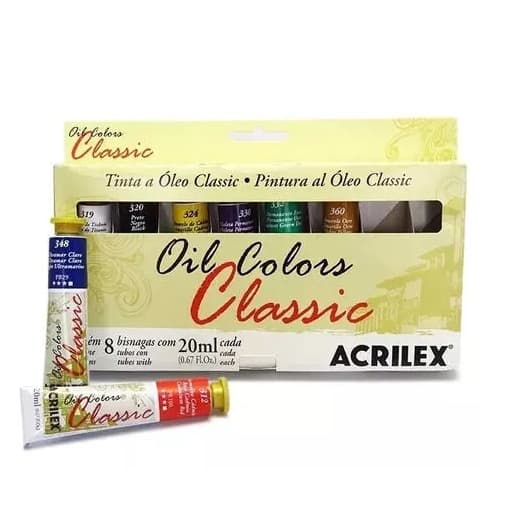 Estojo Tinta A Óleo Colors Classic Com 8 Bisnagas Acrilex