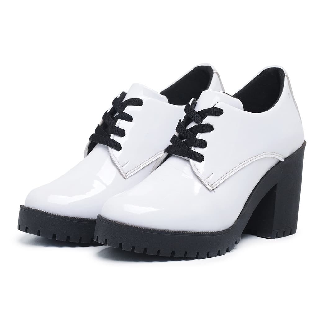 Sapatinho Oxford Feminino Salto Sola Tratorada Direto da Fabrica