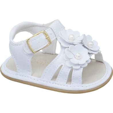 Sandália feminina bebê florzinha para batizado