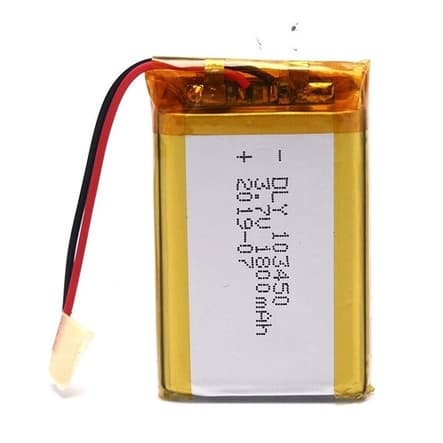 Bateria 3.7v 1800 Mah 10mm X34mm X50mm 2 Fios 103450
