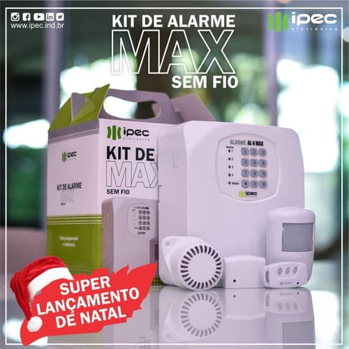 Kit Alarme Max Sem Fio Segurança Residencial Comercial Ipec