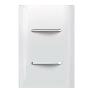 Interruptor Duplo Simples Horizontal Dicompel Novara Toda Branca TW