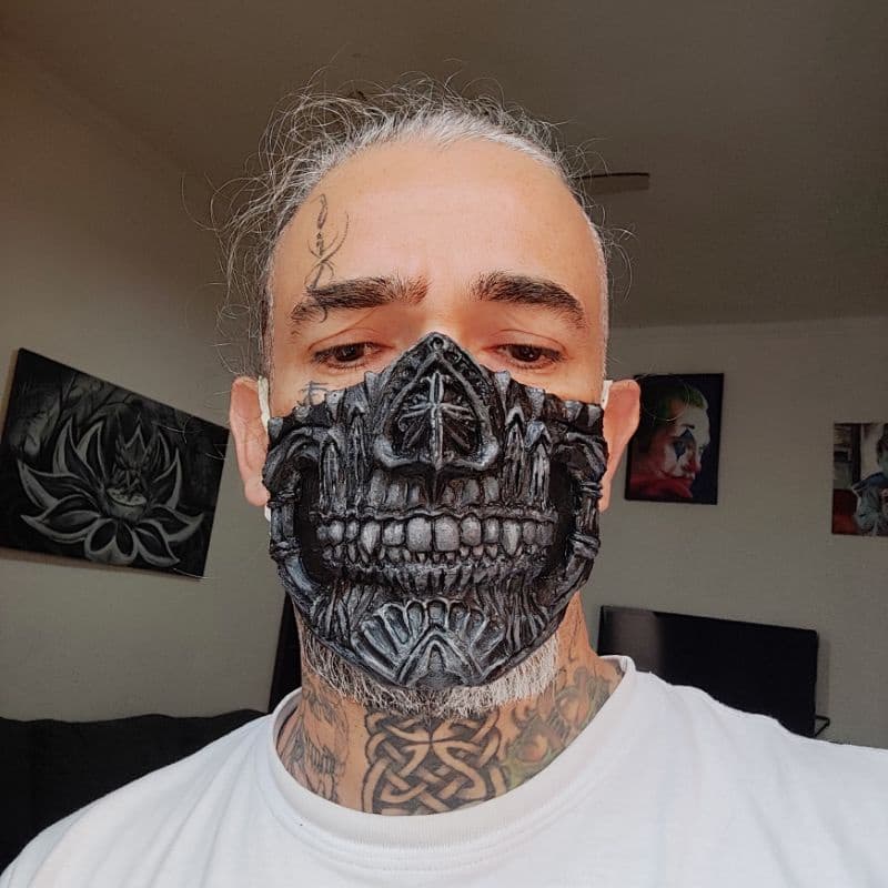 Máscara em Látex Caveira Gótica carnaval