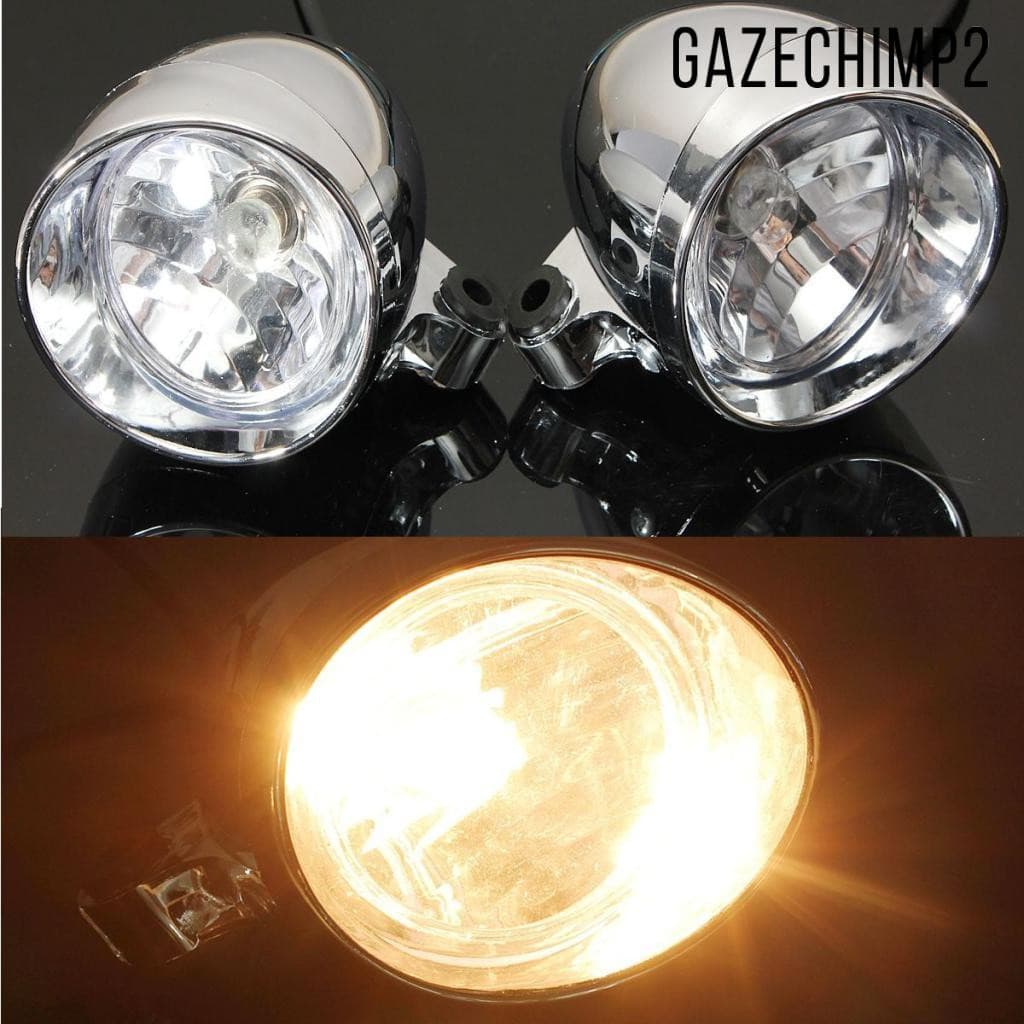 [GAZECHIMP2] Pacote'cromado Farol Dianteiro De Motocicleta De Nevoeiro Para