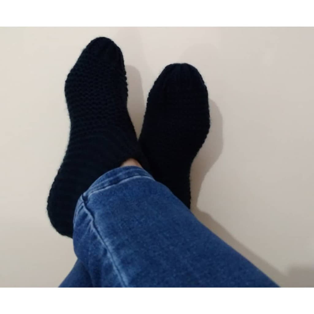 Meia de Lã Adulto - Sapatinho de lã Adulto - Sapatilha de lã Adulto - Sapatinho de tricô Adulto - Sapatilha de tricô Adulto