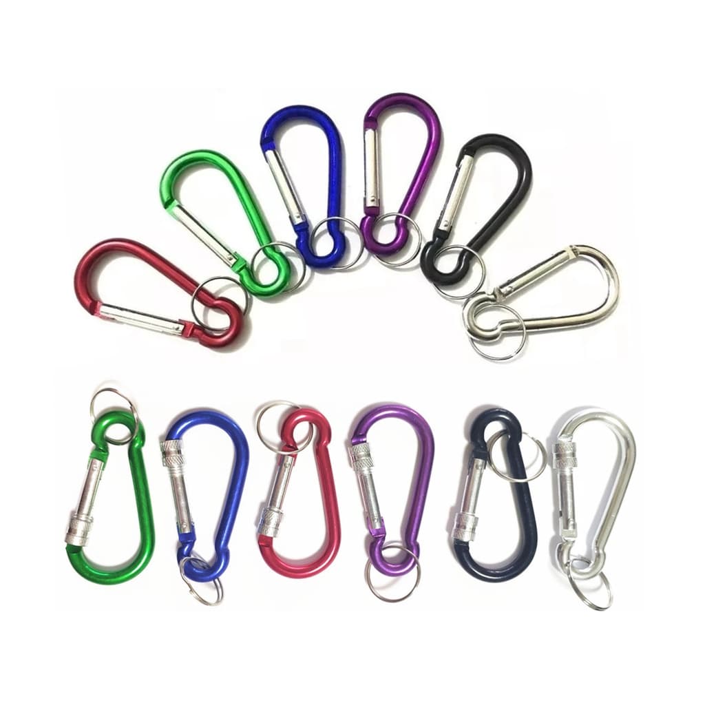 Chaveiro Mosquetão C/S Trava Gancho Alumínio Coers Camping