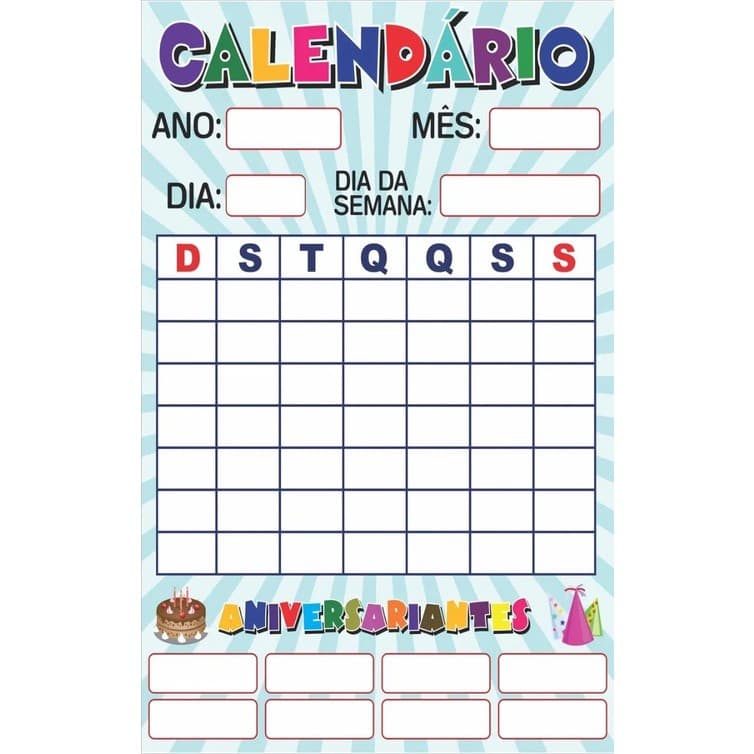 Calendário Infantil Escolar Painel Lona - Will999