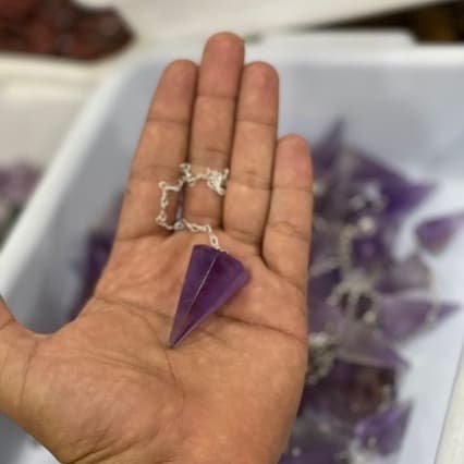 Pêndulo De Pedras Naturais Pêndulo Cristal Pêndulo Radiestesia Reiki Esoterismo Quartzo Rosa,  Ametista, Cristal