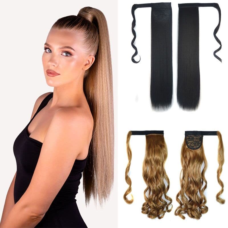 Aplique Rabo De Cavalo Fibra 100% Orgânico Liso e Ondulado