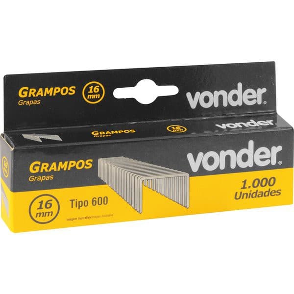 Grampo de 16 mm para o grampeador/pinador elétrico GPE 916, caixa com 1.000 peças, VONDER