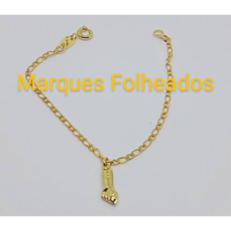 Pulseira folheado a ouro com pingente de figuinha para bebê ou criança promoção