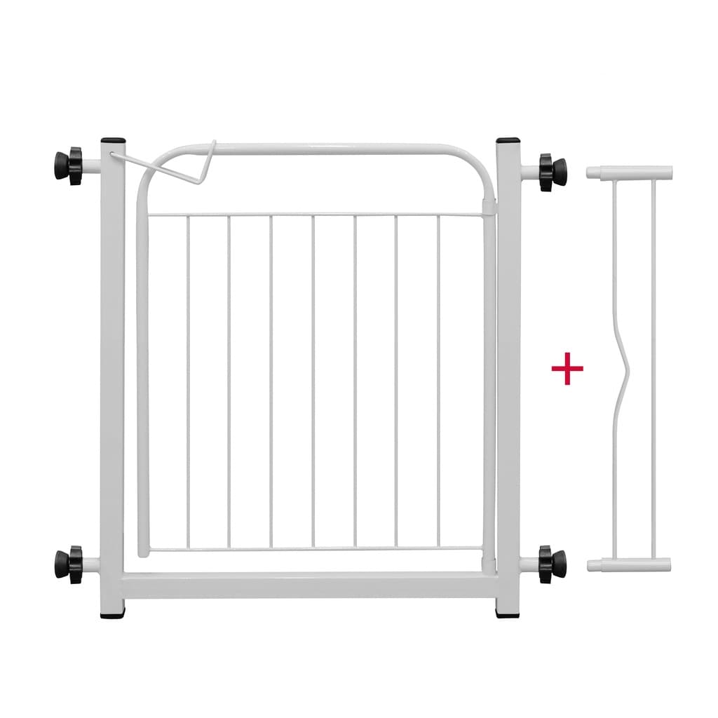 Portão para Cachorros Grade Pet 69cm A 83cm Com Extensor de 10 Cm - BRANCO
