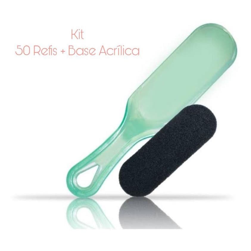 50 Lixas P/ Pés Refil Descartável + 1 Base Suporte Acrílico