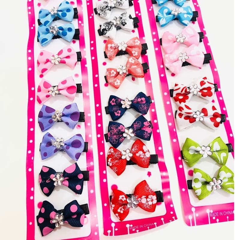 Kit 10 Presilhas Bico de Pato Infantil com Laço Atacado Revenda Acessórios de Cabelo