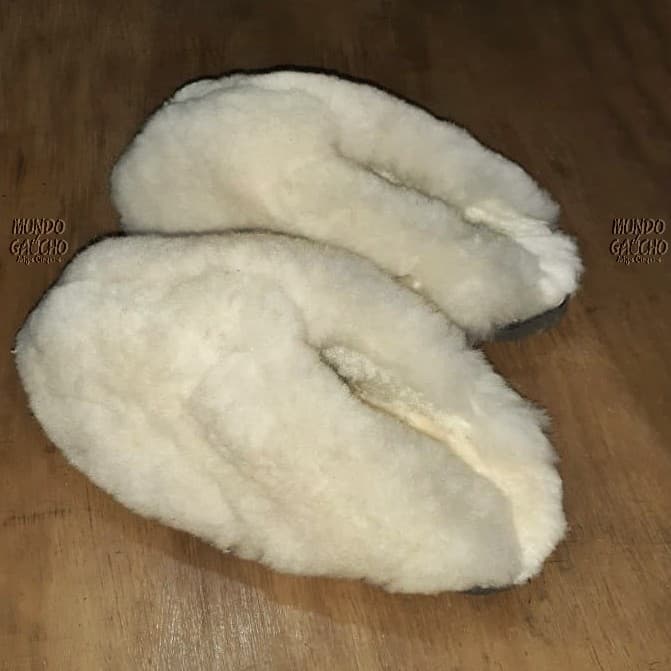 Pantufa Lã de Ovelha Macia e Quentinha Aberta Unissex