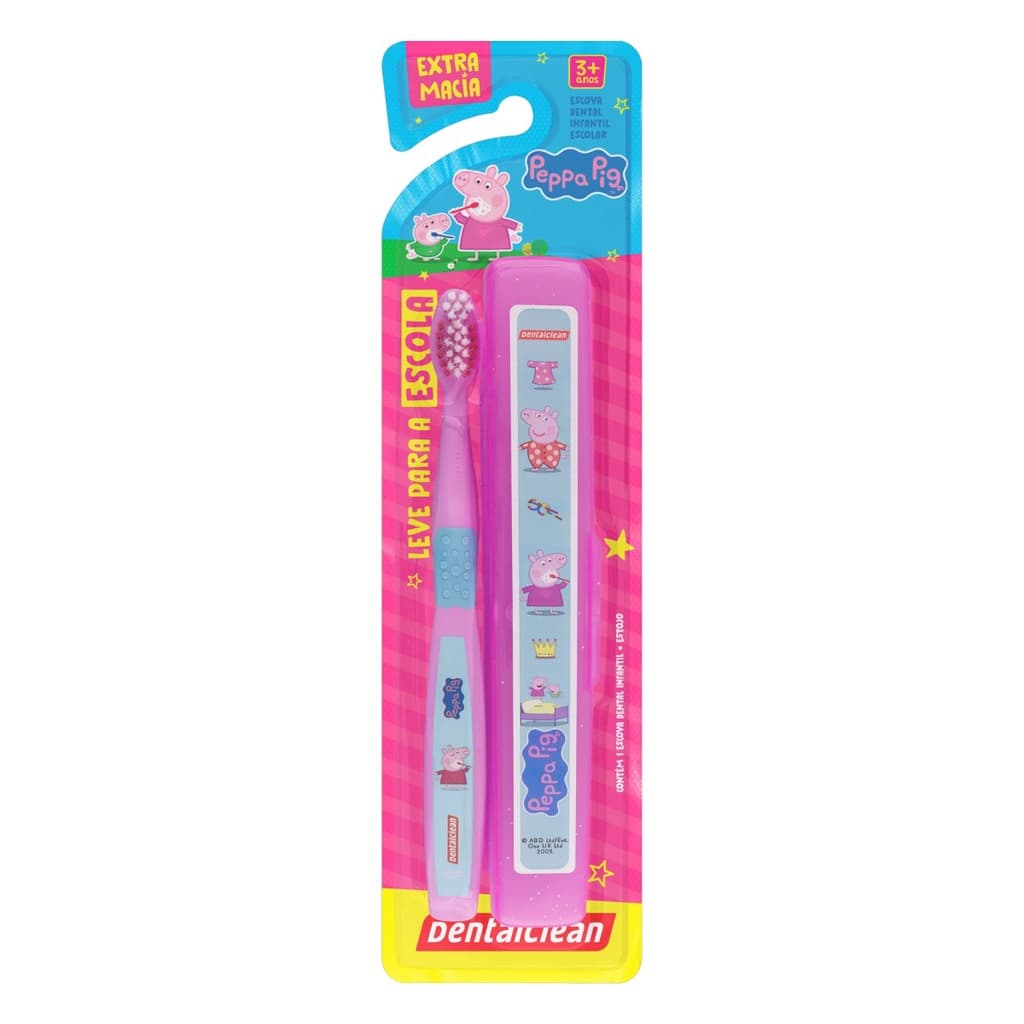 Kit Escolar Escova De Dente Infantil Peppa Pig + Estojo