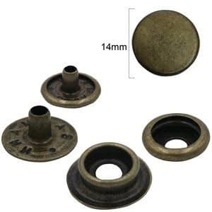 Botão de Pressão FN 1002/80 Ouro Velho - 10 Unidades