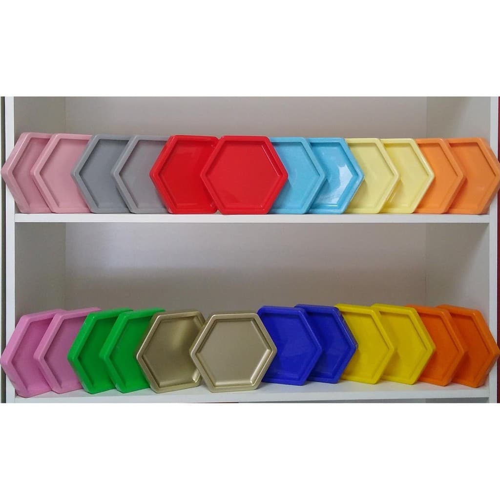 kit de 24 bandejas sextavadas geometrias 15cm  - escolha as cores