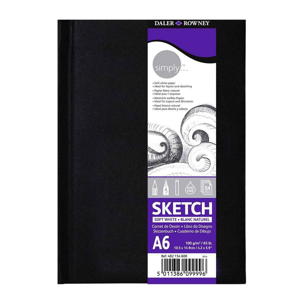 Bloco Sketchbook Dalerrowney Desenho 54 folhas 100g A6 14,9x10,5cm