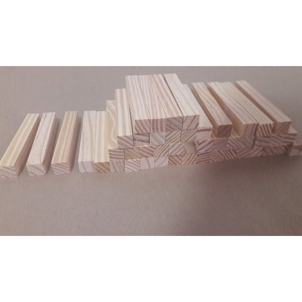 Kit 90 Ripinhas De Madeira Pinus Para Artesanato 5 X 1,5 x 1,5  Cm