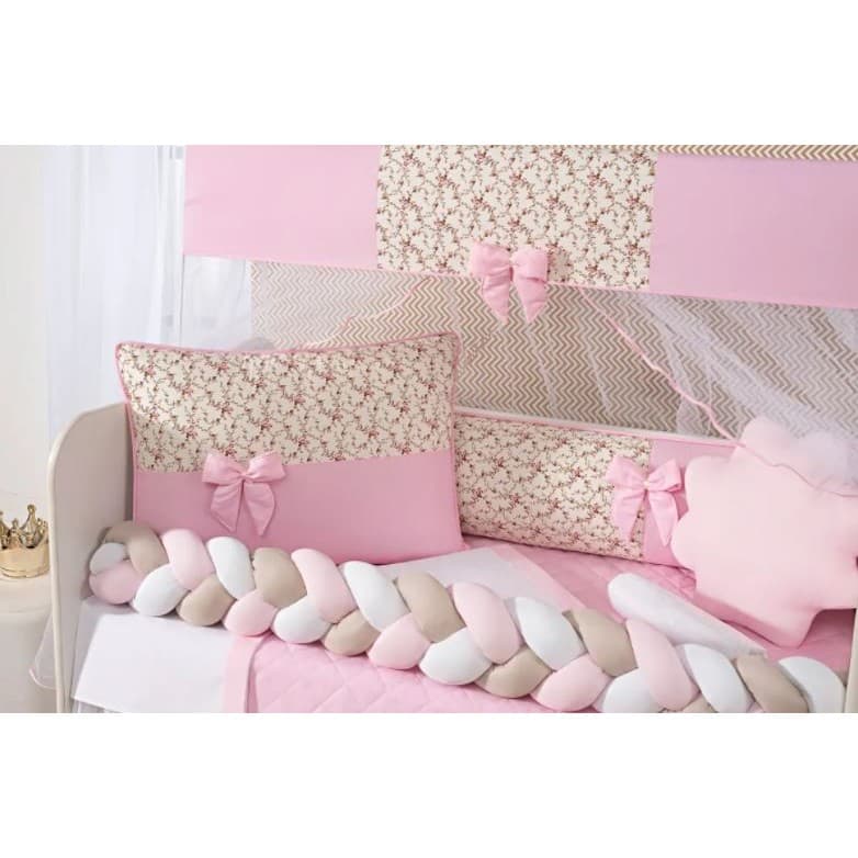 Kit Protetor Berço Trança Nuvem e príncipe 12 Peças