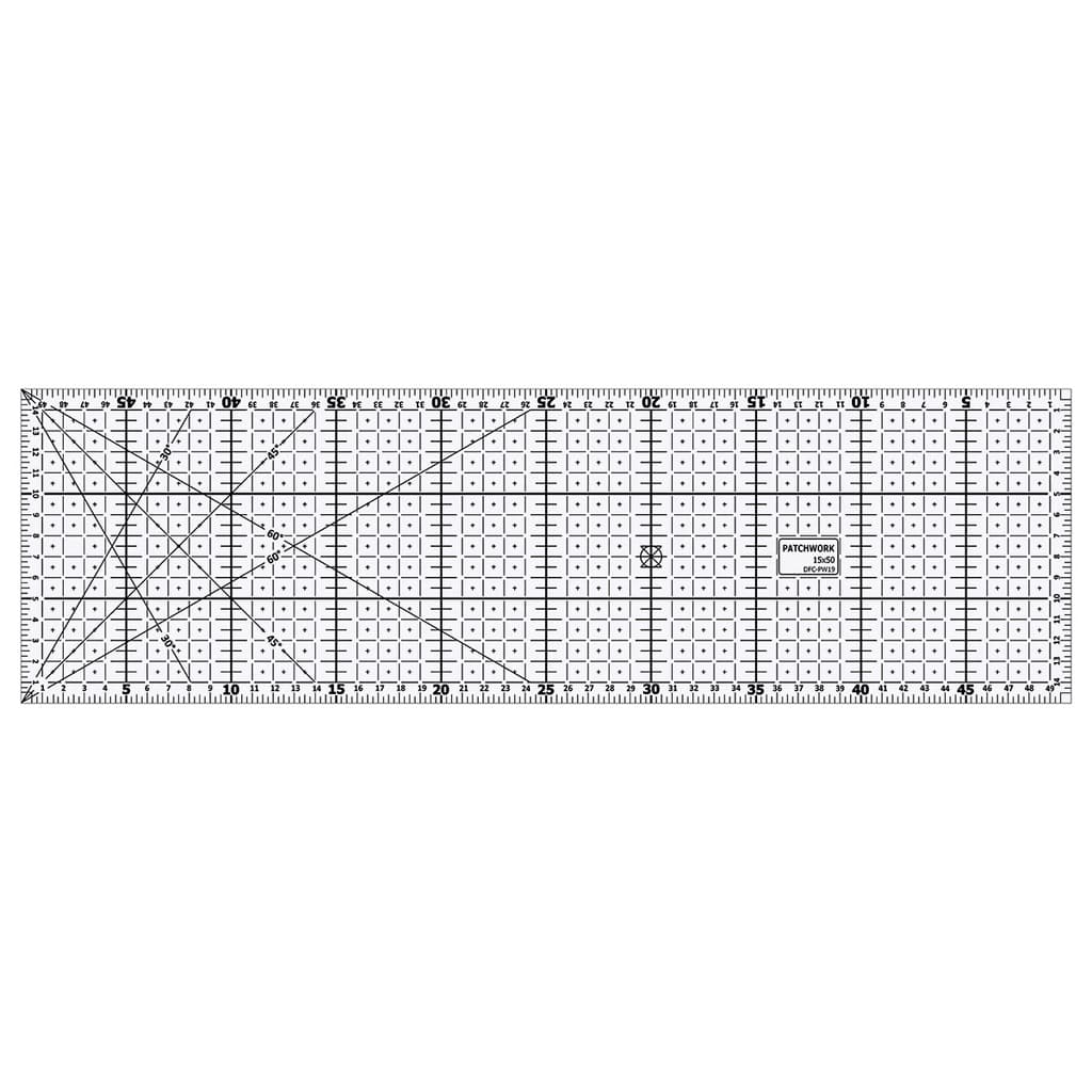 Regua Patchwork Scrapbook 15x50 cm FLEXIVEL  para Corte Modelagem Costura Marcenaria Projetista