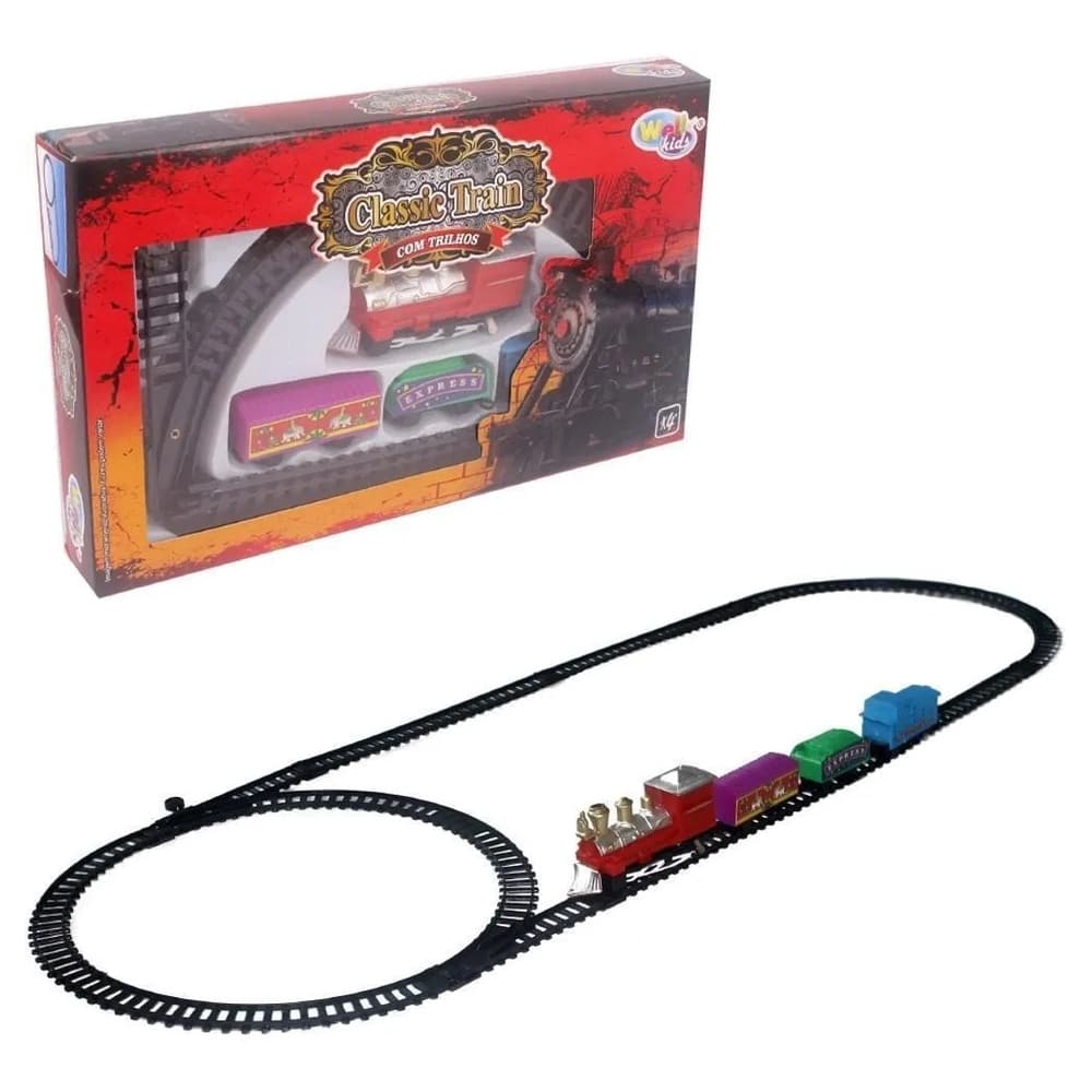 Trenzinho Clássico Ferrorama Eletrico Com Trilhos Classic Train A Pilha - Wellkids WB6785
