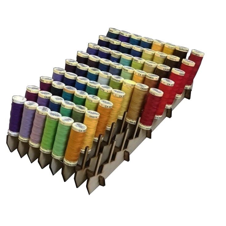 Organizador Carretel de Linha Costura Bancada Parede - MDF Para 72 Carreteis