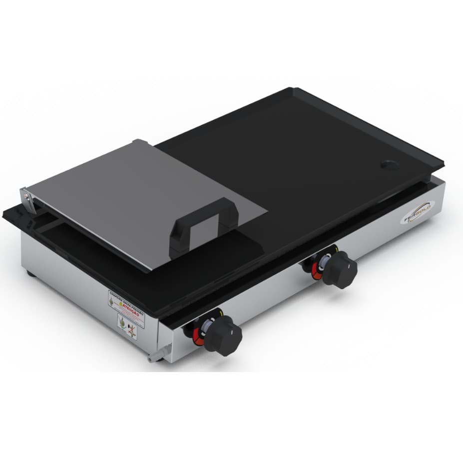 Chapa chapeira De Lanche Hot Dog Hamburguer C/ Prenssa 30x60 Á Gás