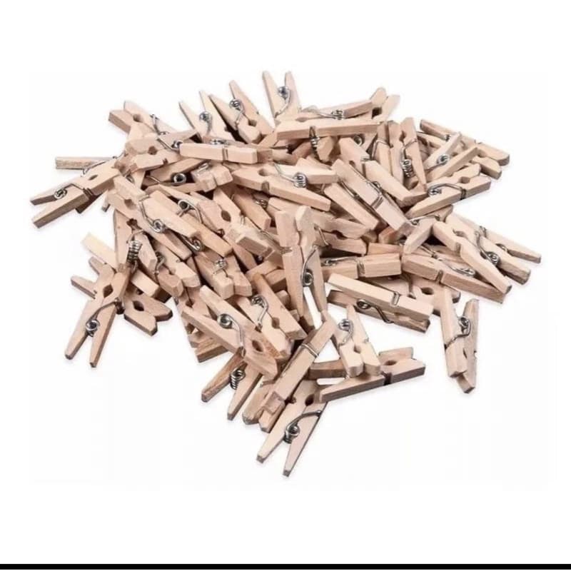 Mini Pregador Prendedor Madeira Colorido Fotos 48 Unidades