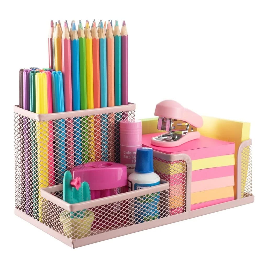 Porta Treco Organizador De Mesa Escritório Caneta Lápis