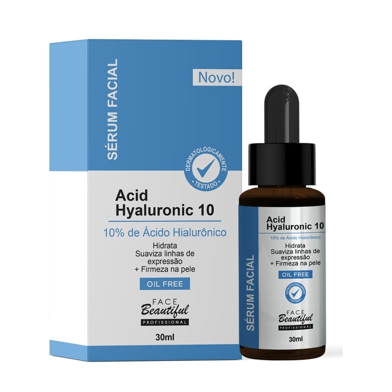 Sérum Ácido Hialurônico 10% Facial Oil Free Face Beautiful 30 ml